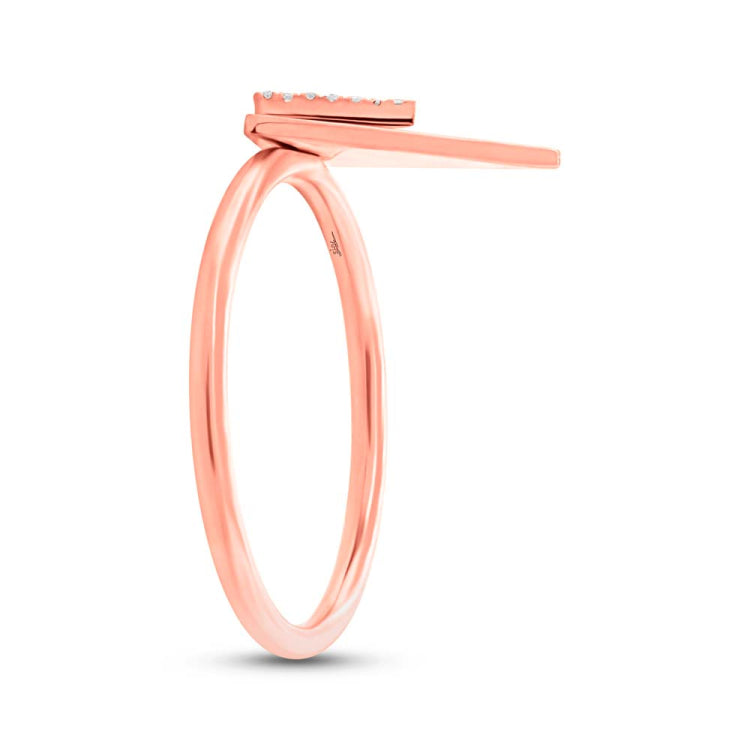 0.05ct 14k Rose Gold Diamond Triangle Ring 0.05ct 14k Rose Gold Diamond Triangle Ring
