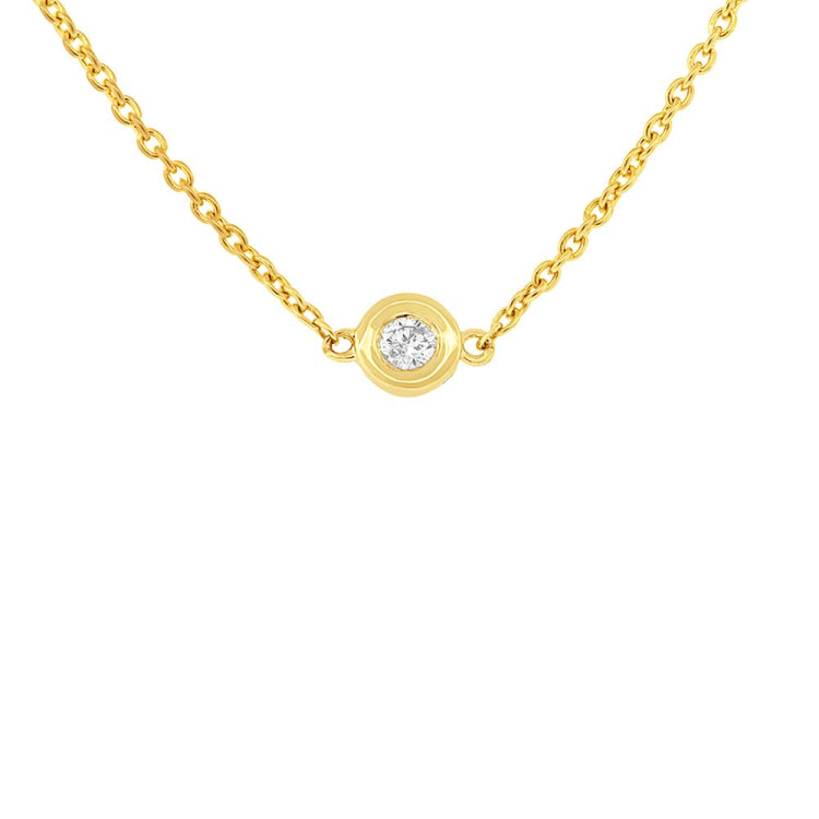 0.05ct 14k Yellow Gold 16" Diamond Bezel Pendant 0.05ct 14k Yellow Gold 16" Diamond Bezel Pendant