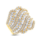 4.10ct 18k Yellow Gold Diamond Baguette Lady's Ring