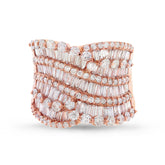 3.62ct 18k Rose Gold Diamond Lady's Baguette Ring Size 6