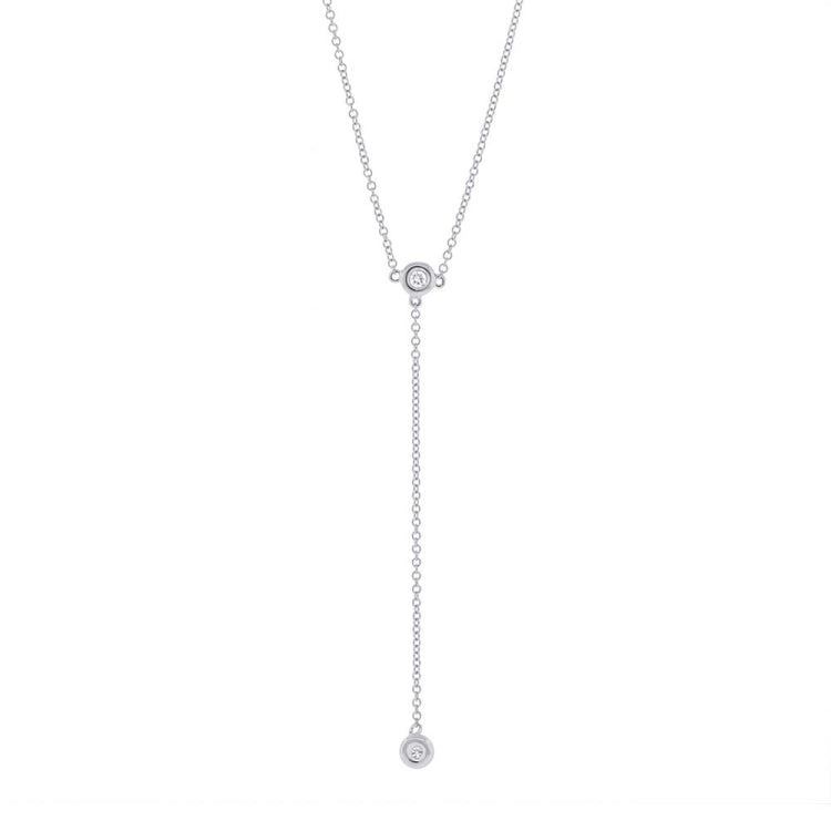 0.07ct 14k White Gold Diamond Lariat Necklace 0.07ct 14k White Gold Diamond Lariat Necklace