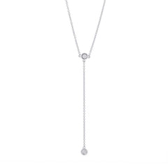 0.07ct 14k White Gold Diamond Lariat Necklace 0.07ct 14k White Gold Diamond Lariat Necklace