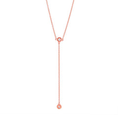 0.07ct 14k Rose Gold Diamond Lariat Necklace 0.07ct 14k Rose Gold Diamond Lariat Necklace