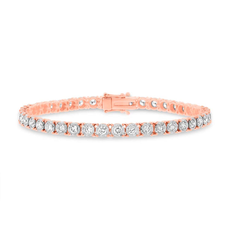 3.00ct 14k Rose Gold Diamond Lady's Bracelet 3.00ct 14k Rose Gold Diamond Lady's Bracelet