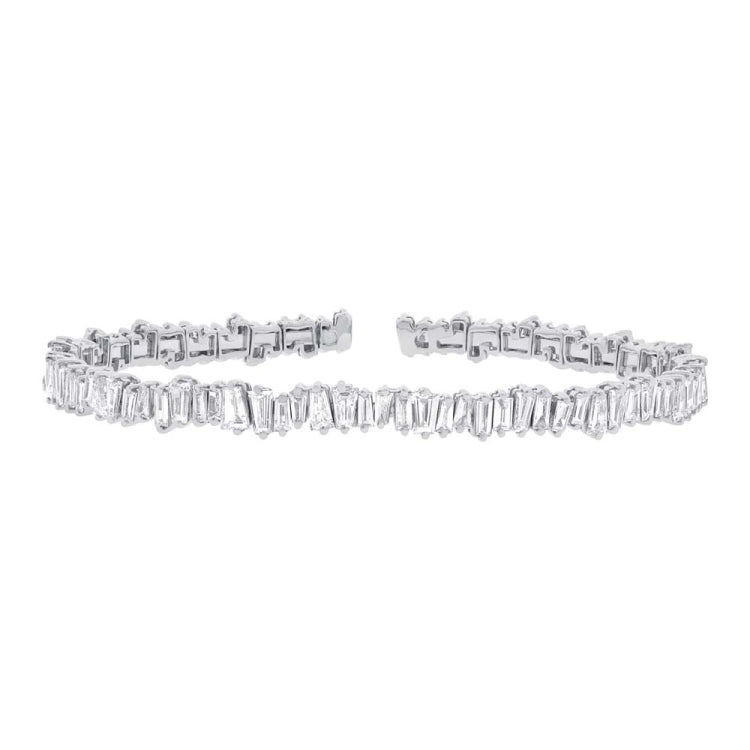2.78ct 14k White Gold Diamond Baguette Bangle 2.78ct 14k White Gold Diamond Baguette Bangle