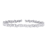 2.78ct 14k White Gold Diamond Baguette Bangle