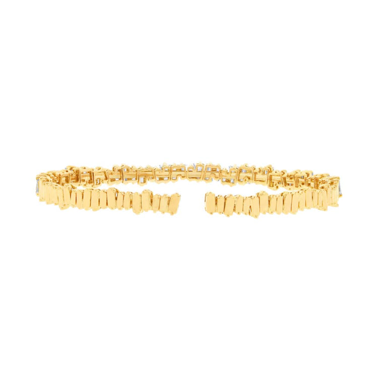2.89ct 14k Yellow Gold Diamond Baguette Bangle 2.89ct 14k Yellow Gold Diamond Baguette Bangle