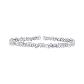5.82ct 14k White Gold Diamond Baguette Bangle