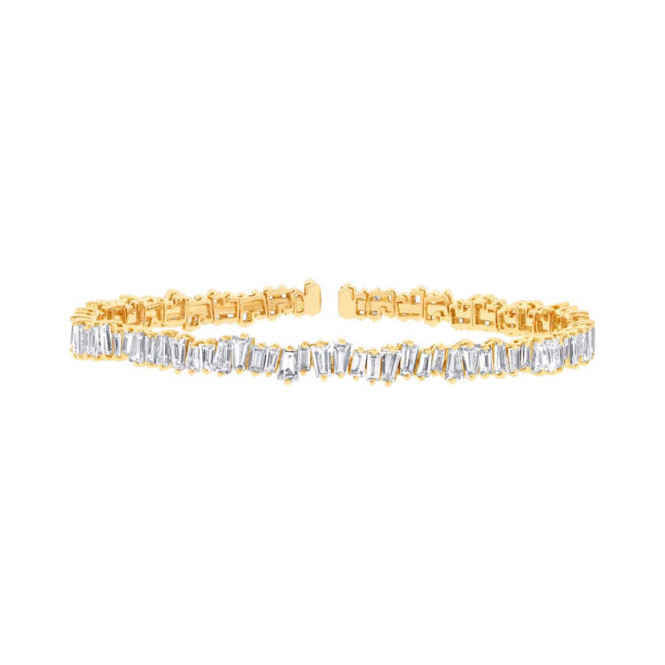 5.82ct 14k Yellow Gold Diamond Baguette Bangle 5.82ct 14k Yellow Gold Diamond Baguette Bangle