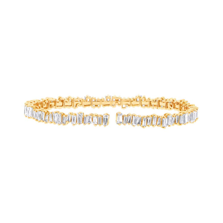 5.82ct 14k Yellow Gold Diamond Baguette Bangle 5.82ct 14k Yellow Gold Diamond Baguette Bangle