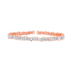 5.82ct 14k Rose Gold Diamond Baguette Bangle 5.82ct 14k Rose Gold Diamond Baguette Bangle