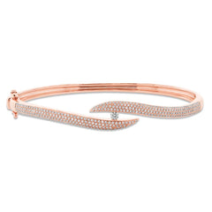 0.85ct 14k Rose Gold Diamond Pave Bangle 0.85ct 14k Rose Gold Diamond Pave Bangle