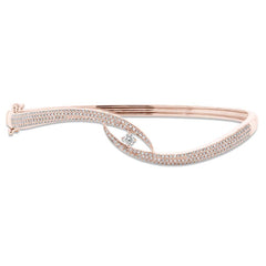 0.70ct 14k Rose Gold Diamond Pave Bangle 0.70ct 14k Rose Gold Diamond Pave Bangle