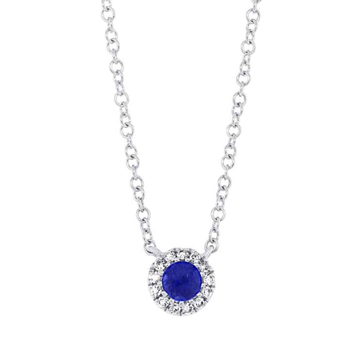 0.04ct Diamond & 0.14ct Blue Sapphire 14k White Gold Diamond Pendant 0.04ct Diamond & 0.14ct Blue Sapphire 14k White Gold Diamond Pendant