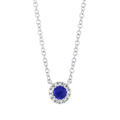 0.04ct Diamond & 0.14ct Blue Sapphire 14k White Gold Diamond Pendant 0.04ct Diamond & 0.14ct Blue Sapphire 14k White Gold Diamond Pendant