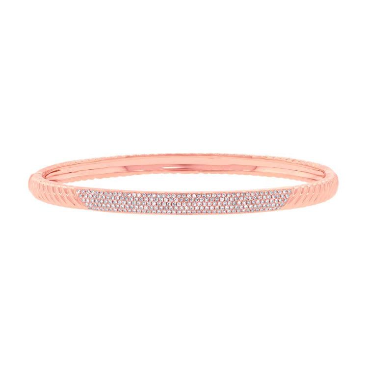 0.56ct 14k Rose Gold Diamond Pave Bangle 0.56ct 14k Rose Gold Diamond Pave Bangle