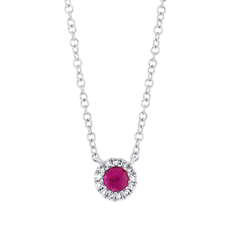 0.04ct Diamond & 0.14ct Ruby 14k White Gold Diamond Pendant 0.04ct Diamond & 0.14ct Ruby 14k White Gold Diamond Pendant