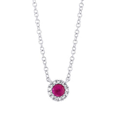 0.04ct Diamond & 0.14ct Ruby 14k White Gold Diamond Pendant 0.04ct Diamond & 0.14ct Ruby 14k White Gold Diamond Pendant