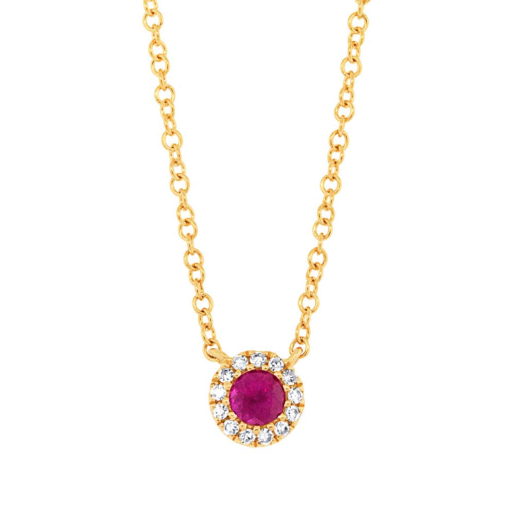 0.04ct Diamond & 0.14ct Ruby 14k Yellow Gold Diamond Pendant 0.04ct Diamond & 0.14ct Ruby 14k Yellow Gold Diamond Pendant