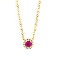 0.04ct Diamond & 0.14ct Ruby 14k Yellow Gold Diamond Pendant 0.04ct Diamond & 0.14ct Ruby 14k Yellow Gold Diamond Pendant