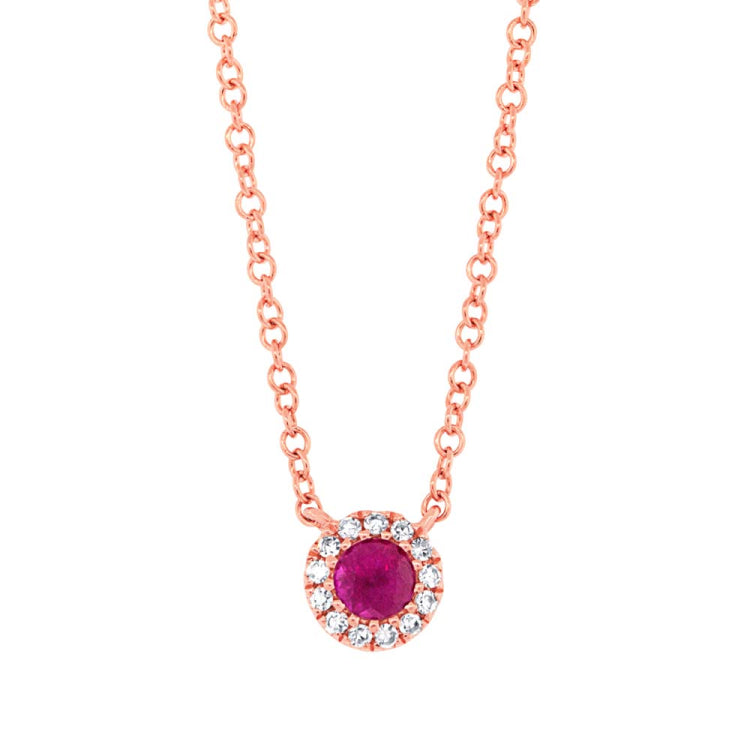 0.04ct Diamond & 0.14ct Ruby 14k Rose Gold Diamond Pendant 0.04ct Diamond & 0.14ct Ruby 14k Rose Gold Diamond Pendant