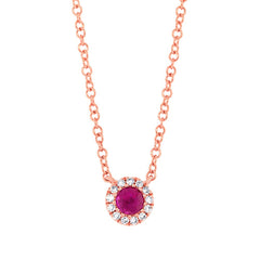 0.04ct Diamond & 0.14ct Ruby 14k Rose Gold Diamond Pendant 0.04ct Diamond & 0.14ct Ruby 14k Rose Gold Diamond Pendant