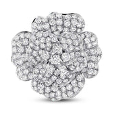 5.54ct 18k White Gold Diamond Flower Ring