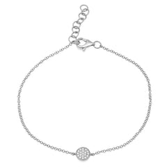 0.05ct 14k White Gold Diamond Pave Circle Bracelet 0.05ct 14k White Gold Diamond Pave Circle Bracelet