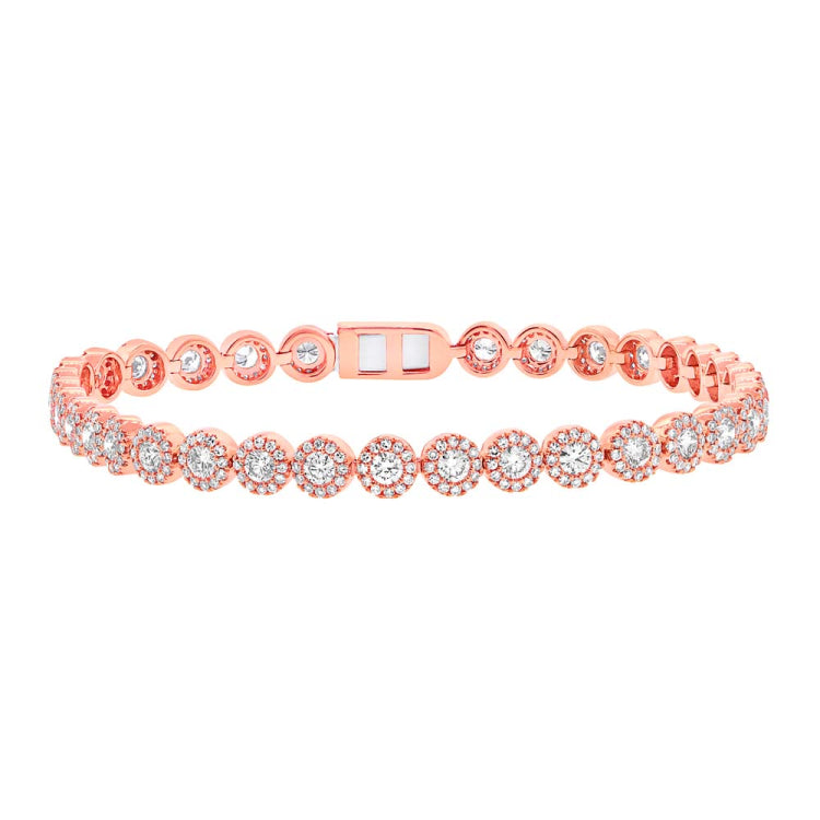3.79ct 14k Rose Gold Diamond Lady's Bracelet 3.79ct 14k Rose Gold Diamond Lady's Bracelet
