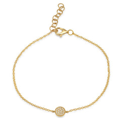 0.05ct 14k Yellow Gold Diamond Pave Circle Bracelet 0.05ct 14k Yellow Gold Diamond Pave Circle Bracelet