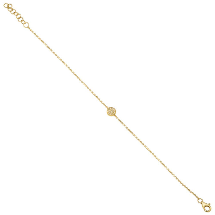 0.05ct 14k Yellow Gold Diamond Pave Circle Bracelet 0.05ct 14k Yellow Gold Diamond Pave Circle Bracelet