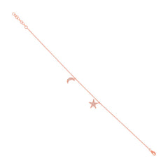 0.15ct 14k Rose Gold Diamond Star and Crescent Moon Anklet 0.15ct 14k Rose Gold Diamond Star and Crescent Moon Anklet