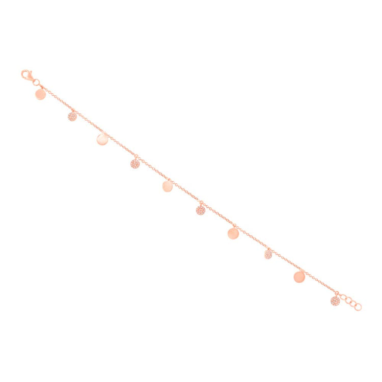 0.15ct 14k Rose Gold Diamond Pave Circle Anklet 0.15ct 14k Rose Gold Diamond Pave Circle Anklet