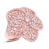 4.18ct 18k Rose Gold Diamond Flower Ring