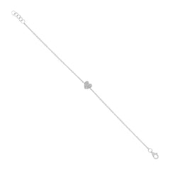 0.08ct 14k White Gold Diamond Heart Bracelet 0.08ct 14k White Gold Diamond Heart Bracelet