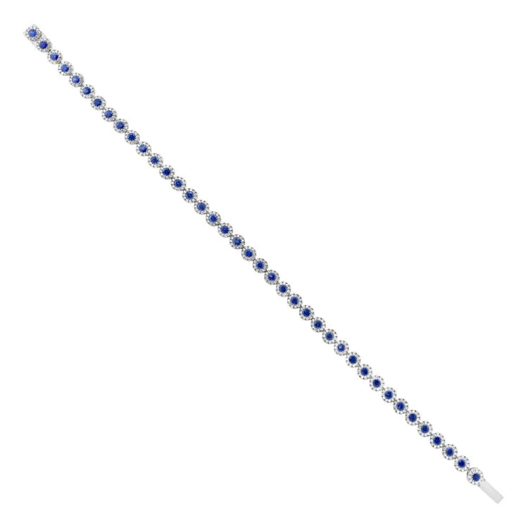 1.22ct Diamond & 2.44ct Blue Sapphire 14k White Gold Lady's Bracelet 1.22ct Diamond & 2.44ct Blue Sapphire 14k White Gold Lady's Bracelet