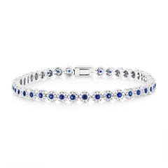 1.08ct Diamond & 1.25ct Blue Sapphire 14k White Gold Lady's Bracelet 1.08ct Diamond & 1.25ct Blue Sapphire 14k White Gold Lady's Bracelet