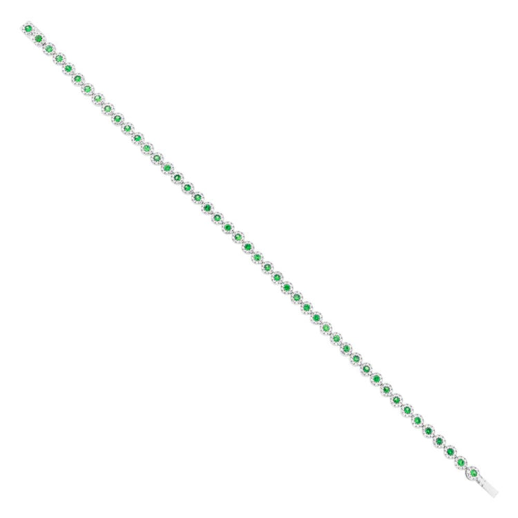 1.08ct Diamond & 1.48ct Green Garnet 14k White Gold Lady's Bracelet 1.08ct Diamond & 1.48ct Green Garnet 14k White Gold Lady's Bracelet