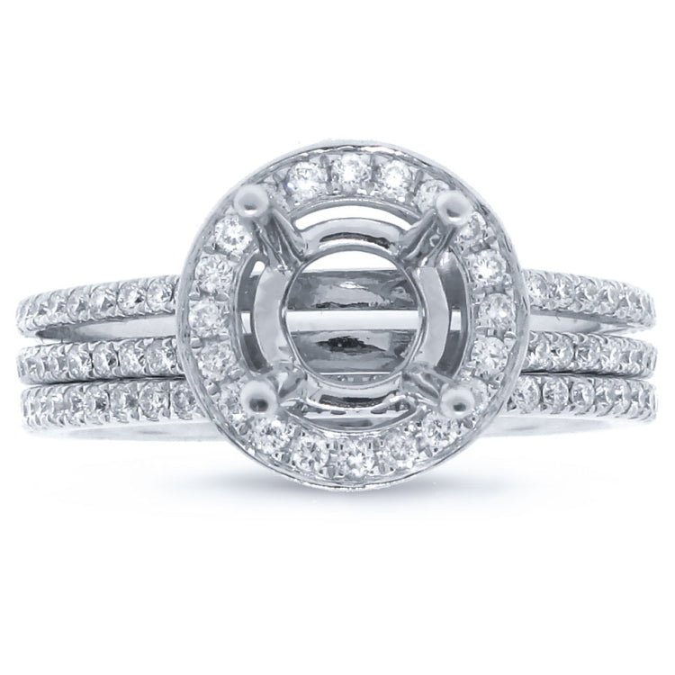 1.00ct 18k White Gold Diamond Semi-mount Ring 2-pc Size 7.25 1.00ct 18k White Gold Diamond Semi-mount Ring 2-pc Size 7.25