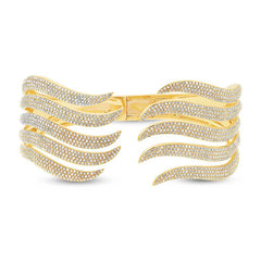 4.17ct 14k Yellow Gold Diamond Pave Bangle 4.17ct 14k Yellow Gold Diamond Pave Bangle