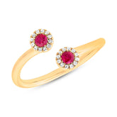 0.07ct Diamond & 0.20ct Ruby 14k Yellow Gold Lady's Ring
