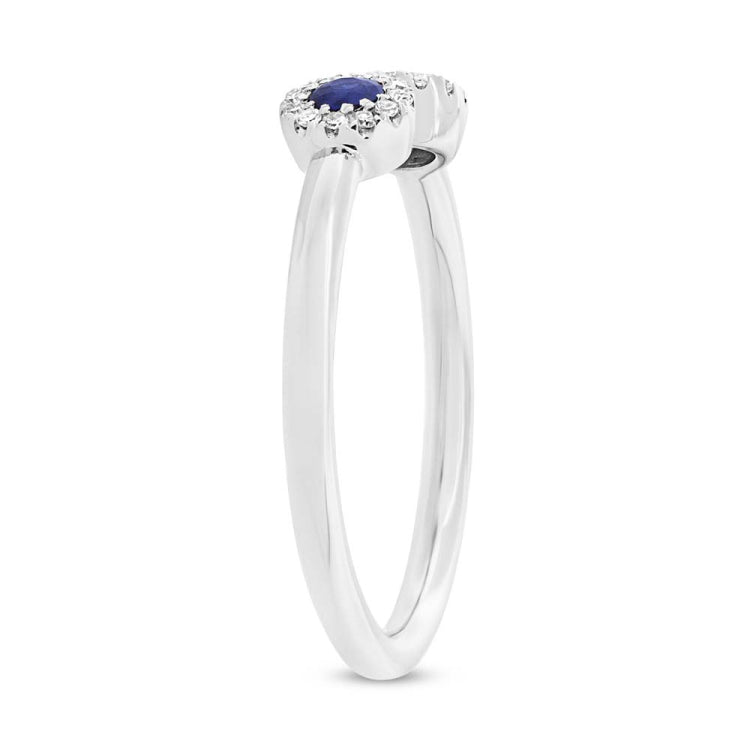 0.07ct Diamond & 0.16ct Blue Sapphire 14k White Gold Lady's Ring 0.07ct Diamond & 0.16ct Blue Sapphire 14k White Gold Lady's Ring