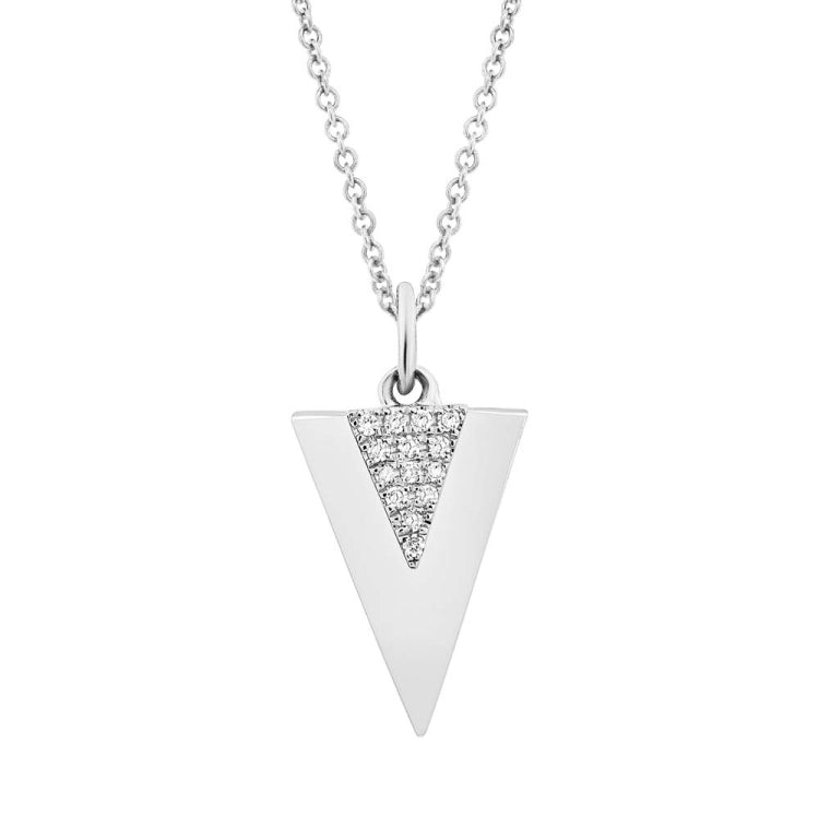 0.03ct 14k White Gold Diamond Triangle Pendant 0.03ct 14k White Gold Diamond Triangle Pendant