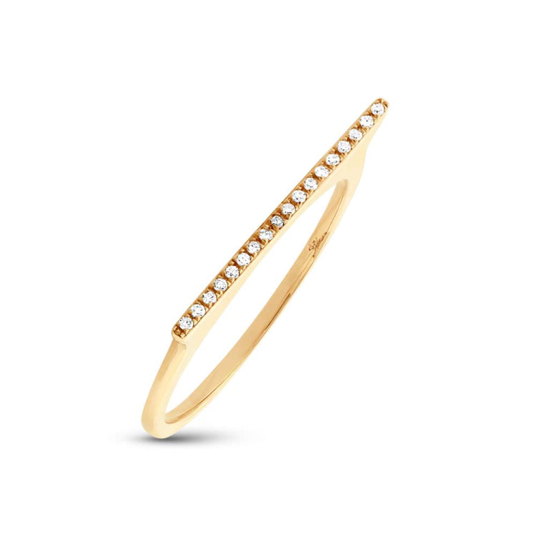 0.05ct 14k Yellow Gold Diamond Bar Lady's Ring Size 6 0.05ct 14k Yellow Gold Diamond Bar Lady's Ring Size 6