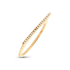 0.05ct 14k Yellow Gold Diamond Bar Lady's Ring Size 6 0.05ct 14k Yellow Gold Diamond Bar Lady's Ring Size 6