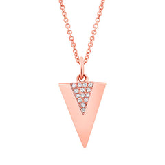 0.03ct 14k Rose Gold Diamond Triangle Necklace 0.03ct 14k Rose Gold Diamond Triangle Necklace
