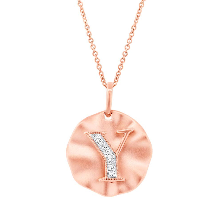 0.03ct 14k Rose Gold Diamond "L" Initial Pendant 0.03ct 14k Rose Gold Diamond "L" Initial Pendant