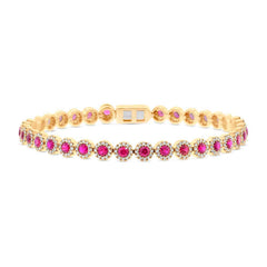 1.28ct Diamond & 3.65ct Ruby 14k Yellow Gold Bracelet 1.28ct Diamond & 3.65ct Ruby 14k Yellow Gold Bracelet