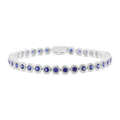 1.28ct Diamond & 3.43ct Blue Sapphire 14k White Gold Bracelet 1.28ct Diamond & 3.43ct Blue Sapphire 14k White Gold Bracelet