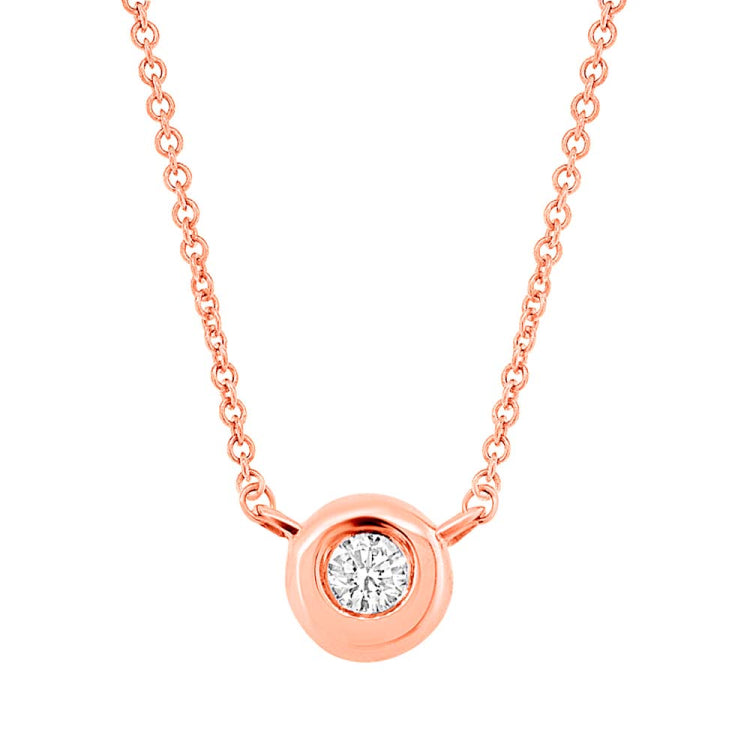 0.03ct 14k Rose Gold Diamond Bezel Pendant 0.03ct 14k Rose Gold Diamond Bezel Pendant
